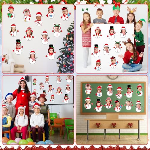 60pcs Christmas Theme Cutouts Snowman Bulletin Board Decorations Xmas Snowman Paper Cut-Outs Classroom Decor for Xmas Classroom DIY Craft Photo Wall Door Christmas Winter Party Supplies - style: Snowman