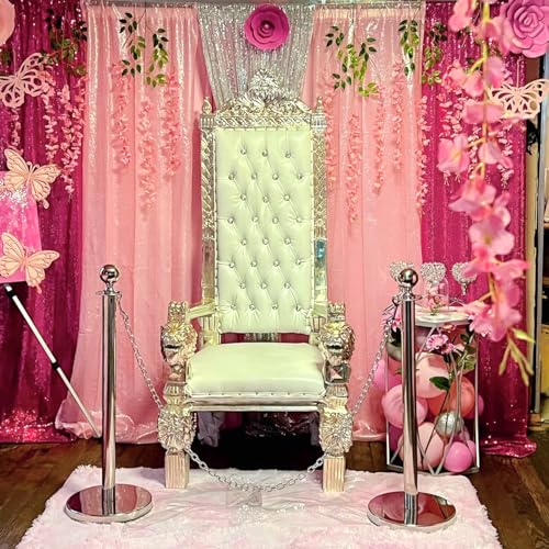 Hot Pink Sequin Backdrop Curtain 2FTx8FT 2 Panels Fuchsia Sequin for Parties Glitter Hot Pink Backdrop Curtain for Wedding Baby Shower Photo - color: Hot Pink, size: 2FTx8FT-2PCS