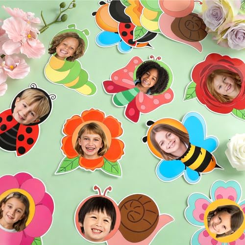60pcs Flower Theme Cutouts Flowers Bulletin Board Decorations Colorful Floral Insect Paper Cut-Outs Classroom Decor for Boy Girl Classroom DIY Craft Photo Kindergarten Preschool Wall Door Supplies - style: Flower Insect