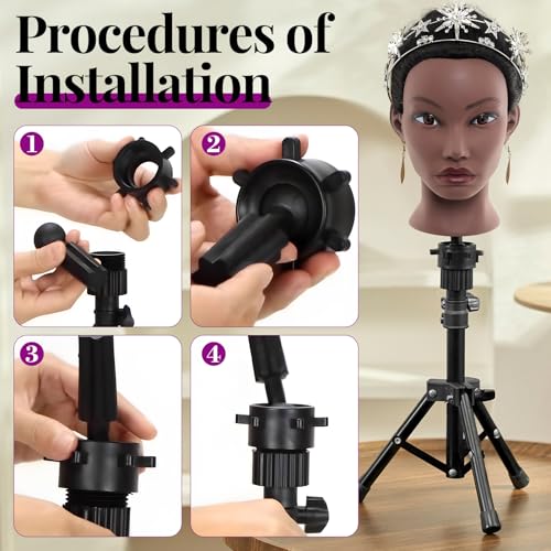 20 Inch Mannequin Head Human Hair with Stand,100% Real Hair Mannequin Head for Braiding,Cosmetology Manikin Doll Head for Styling with Mannequin Head Stand Table Clamp Hair Braiding Set - color: light grey