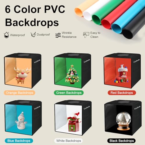 12''x12'' Foldable Photo Light Box Studio Kit with 120 LED Ring Light 3 Lighting Modes & 6 Color Backdrops Portable Shooting Tent for Product Photography Jewelry Small Items - size: 12" x 12" x 12"