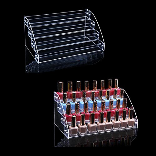 4 Tiers Makeup Holder Tiered Acrylic Organizer for Lipstick Nail Polishes Eye Shadow Toy Collection Dresser Reagent Container Retail E ssential Oils Liquids Paint Oil Bottle Display Rack Stand Station - size: 4 floor