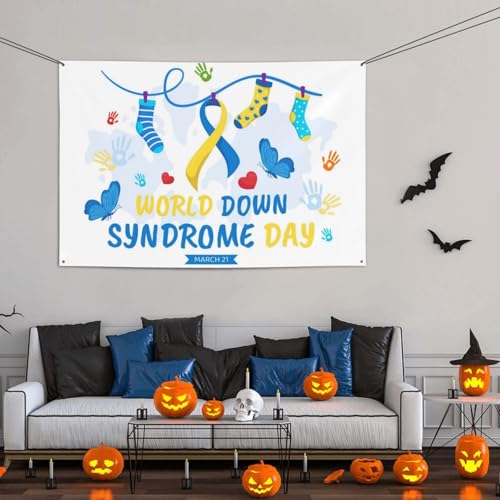 World Down Syndrome Day 321 Awareness Support Backdrops 47 * 71 Inches Holiday Party Photography Background Indoor Outdoor Festival Photo Banner Booth Props Wall Decoration - color: Brass