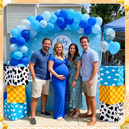 Tenceur 6 Pcs Cartoon Story Birthday Party Decorations Boxes Cartoon Paper Boxes 11.8 Inch Large Blue Sky White Cloud Photo Booth Prop for Arch Cloud Birthday Party Baby Shower Supplies - style: Cartoon Story
