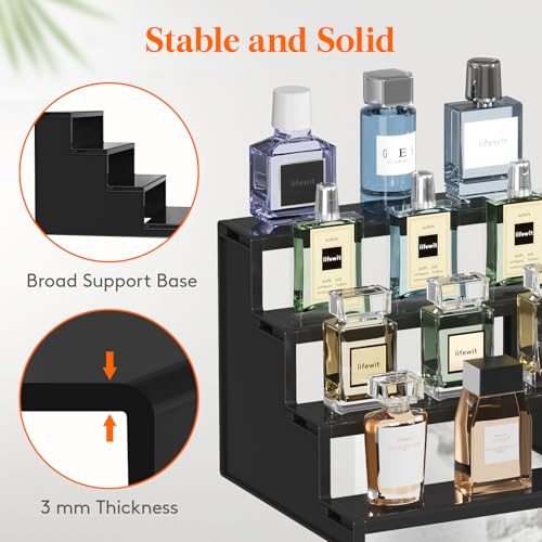 Lifewit Perfume Organizer, Bedroom Decor, Cologne Cupcake Stand, Tool-Free Assembly, Makeup Display Shelf for Vanity Bathroom Counter Storage, Black, 23 cm/9", 2 Pcs - color: Black, size: 9 Inch,2 Pcs