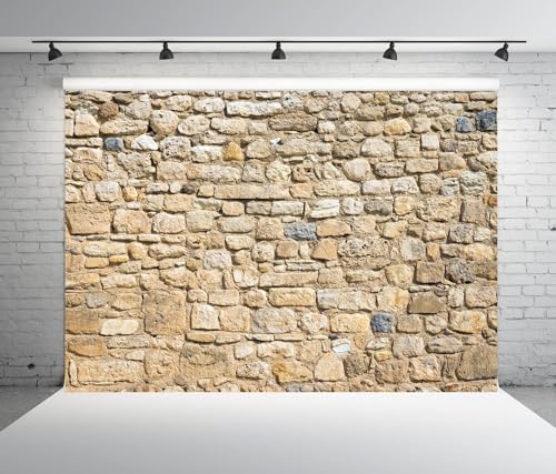 10x6.5ft Fabric Rock Stone Wall Backdrop Rural Style Rough Rock Construct Exterior Wall Texture Countryside Photography Background Stage Theatre Play Birthday Decoration Portraits Photo Props - size: 10x6.5FT