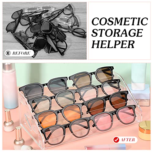 Jetec 2 Pcs Acrylic Card Display Stand Versatile Display for Trading Cards Greeting Card Sunglasses Organizer Nail Polish Holder Essential Oils Cosmetic Cases Eyewear Rack(4 Tiers Style) - style: 4 Tiers Style