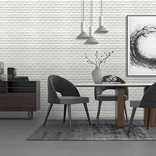3D Wall Panels Peel and Stick 11PCS White Foam Brick Wallpaper for Bedroom Faux Stone Wall Panel Self-Adhesive Wallpaper (11PCS-10.65 Sq Ft, White) - color: White, size: 11pcs-10.65 Sq Ft