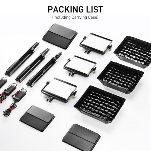 GVM RGB Led Video Light with 3 Softboxes, 680RS 3 Packs 50W Studio Lights with Bluetooth Control, Upgrade Photography Lighting with 18 Lighting Scenes, led Panel Lights for Video Recording, YouTube - size: 50 W With Softbox