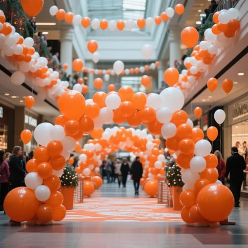 Orange Balloon 110pcs, 12 Inch Thickened Latex Party Balloons Helium Bright Color for Birthday Baby Shower Wedding Party Supplies Arch Garland Decoration - color: B06-orange, size: 12inch (Normal)