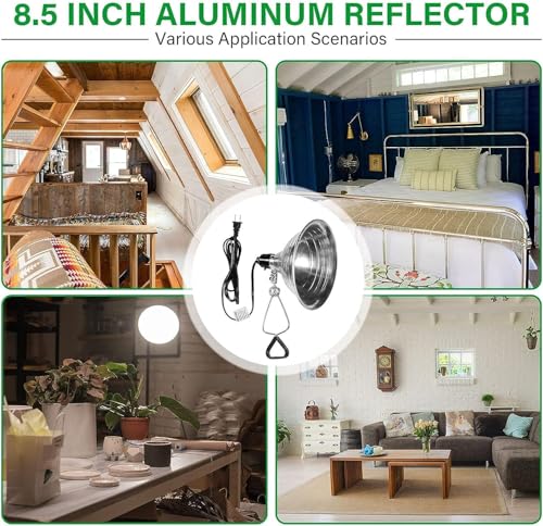 Simple Deluxe Clamp Light with 8.5 Inch Adjustable Aluminum Reflector, Suit for E26 Socket Max 150 Watt Lamp (No Bulb Included), 6 Feet 18/2 SPT-2 Cord, 2 Pack - size: 8.5 Inch (150 Watts), style: 2-Pack LITE Version
