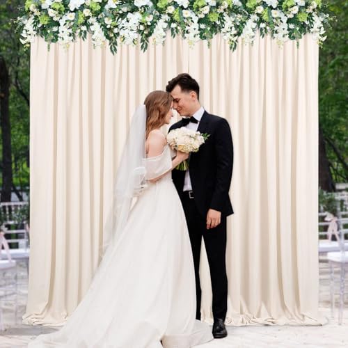 Champagne Backdrop Curtains Birthday Decorations - 4 Pcs 5ft x 8ft Champagne Polyester Photo Photography Party Backdrops - color: Deep Champagne, size: 5ft X 8ft 4 Panels