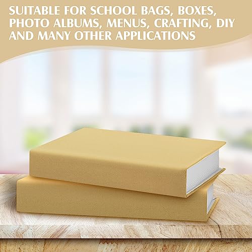 PerKoop Book Cloth for Book Binding 40 x 16 Inch Fabric Surface Paper Backed Bookcover Archival European Durable Strong Bookbinding Supplies Cover Books Album Scrapbooking (Warm Yellow) - color: Warm Yellow