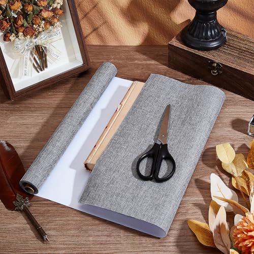CRASPIRE 51 x 11.8 Inch Dark Grey Book Fabric Book Binding Cloth with Paper Back Polyester A4 to A8 Woven Linen Cover for Books Album Scrapbooking Archival DIY Covering Bookbinding Protector - color: Dark Gray-4