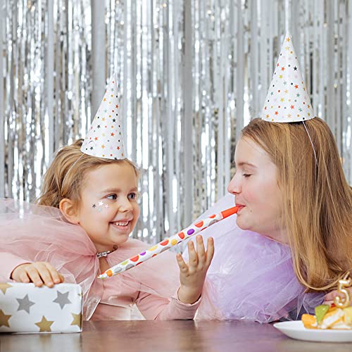 3 Pack Silver Foil Fringe Backdrop Curtains Party Streamers Metallic Tinsel Birthday Backdrop Christmas Bachelorette New Year Engagement Graduation Disco Party Decorations Glitter Backdrop - color: Silver