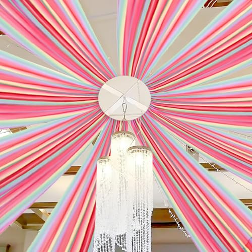 DUOBAO Wedding Chiffon 5x30FT Rainbow Sheer Draping Fabric for Photography Backdrops, Soft Curtains for Arches, Christmas, and Indoor Events - 6 Panels - color: Rainbow, size: 60"W x 360"L (Pack of 6)