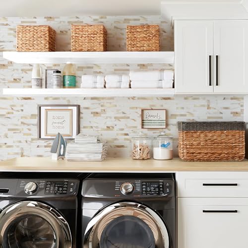 STICKGOO Peel and Stick Backsplash Tile, Stick on Backsplash for Kitchen and Bathroom, Calacatta Gold Marble Look PVC Mixed Metal Gold Self Adhesive Wall Tiles(10 Sheets) - color: Calacatta Gold Mixed Metal Gold