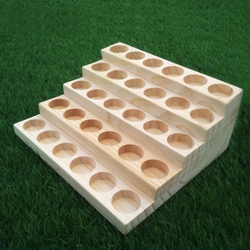 Wooden Essential Oil Display Stand 5 Tier Essential Oil Holder Solid Wood Essential Oil Rack 5 Layer 30-Bottle Essential Oil Display Stand Tabletop Oil Display Holder for 5-20ml Bottles - style: 5 Layers