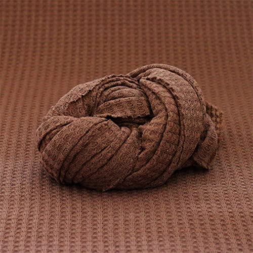 Newborn Photography Props Blanket Wrap Soft Knitted Stretch Baby Boys Girls Photoshoot Prop Cloth (Coffee) - color: Coffee