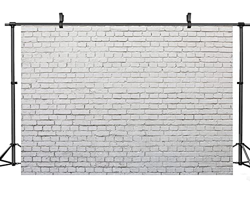 7X5FT White Gray Brick Wall Photography Background Portrait Photo Studio Props Wall Decoration Background Birthday Party Baby Shower Banner DH-43 - size: 7X5FT