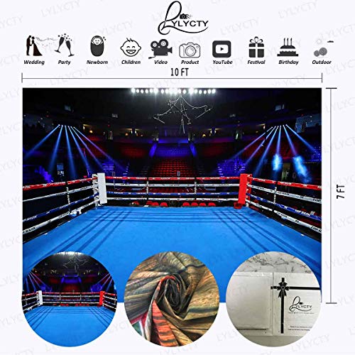 Boxing Ring Background for Photography 10x7ft Boxing Match Arena Sport Background for Children Boy Portrait Birthday Party Banner Photo Booth Studio Props - color: Blue, size: 10x7ft