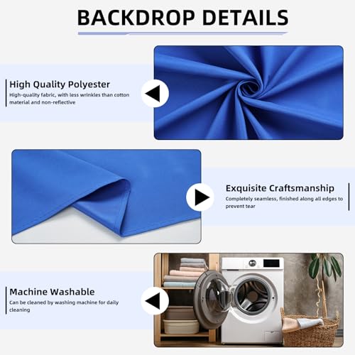 Royal Blue Backdrop,5x7FT Royal Blue Photo Backdrop for Photography Background Backdrops Curtain for Portraits Studio Photoshoot Halloween Party Screen Video Recording - color: Royal Blue, size: 5x7FT