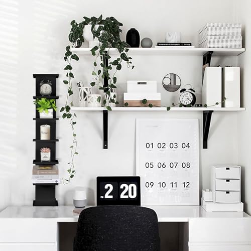 7 Tier Wall Shelf Unit - Lack Floating Shelf, Black Compact Display Floating Shelf, Vertical Column Wall Decor Mount Floating Storage Organizer Tall Tower Shelf for Bathroom,Bedrooms, Living Rooms - style: 1 PCS,7 Tier, black