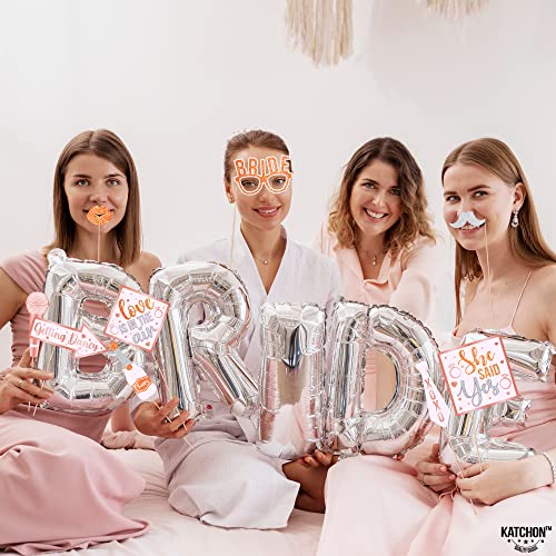 KatchOn, Bachelorette Photo Booth Props Set - Pack of 35 | Rose Gold Bridal Shower Photo Booth Props for Bridal Shower Decorations | Bachelorette Party Photo Props for Bachelorette Party Decorations