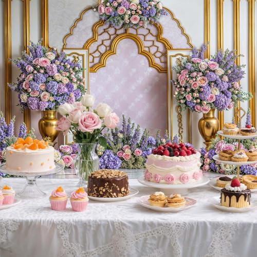 6X4ft Arabian Moroccan Party Backdrop, Moroccan Purple Floral Luxurious Golden Palace Wall Photo Backdrop for Princess Wedding Birthday Baby Shower Party Background Decorations Photo Studio Props,1 - color: Multi1, size: 6 x 4 ft