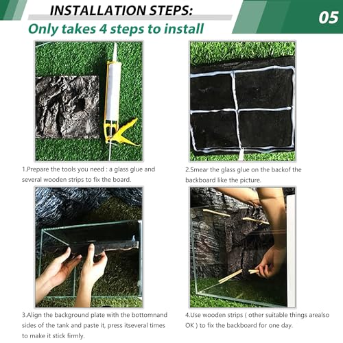 17.7x11.8in Rock Terrarium Background,3D Reptile Tank Background Board,Amphibian Stereo Backdrop Wall,Lizard Snake Gecko Spider Turtle Fish pet silo Background Decorative Panel(Grey) - color: Gray 1P