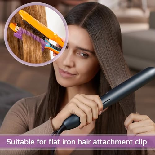 3pcs Flat Iron Comb Attachment,Comb Attachment For Flat Iron,The Grip,Portable Clip-On Design For Straight And Curly Hair At Home And In The Salon(Pink+Purple+Rose Red)