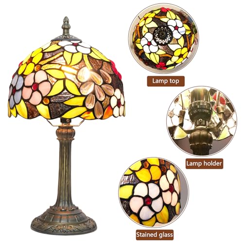 Tiffany Stained Glass Table lamp Pastoral Grape Flower Style Bedroom Bedside Table lamp Dining Room Kitchen Living Room Store Home Decoration Holiday Gift - color: Tiffany Lamp E