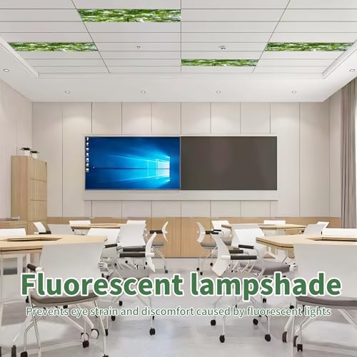 Torixqi12 Pcs Fluorescent Light Covers for Ceiling Lights Classroom, Magnetic Light Filters, Fluorescent Light Diffuser Covers for Office, Hospitals, Home 4 x 2 Feet (forest) - color: forest