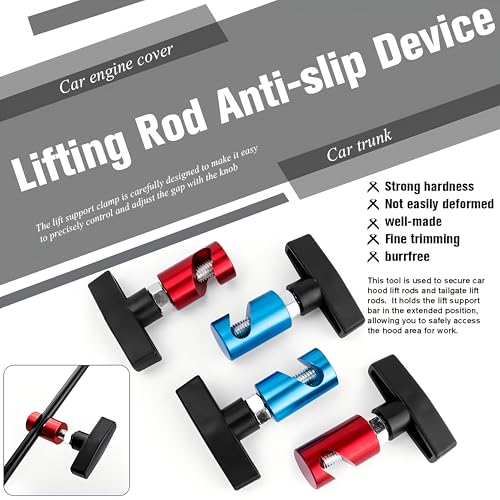 2pcs Bestgle Hood Strut Holder, Anti-Slip Car Hood Struts Lift Support Clamps Automotive Hood Prop Tool(Dia 0.43inch)