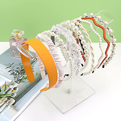 Acrylic Headband Holder, Hair Accessories Organizer Clear Stand for Girls - style: 1 Tier