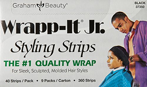 Graham Professional Beauty Wrapp-It Jr Styling Strips, Black (Pack of 2) - color: Black, size: 40 Count (Pack of 18)