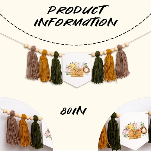 Upfirst Wild One High Chair Banner - Jungle Safari High Chair Banner,Safari Animal Theme First Birthday Decor, Baby Safari Party Wild One for 1st Birthday Party/Baby Shower/Anniversary - color: Animal Banner Yellow
