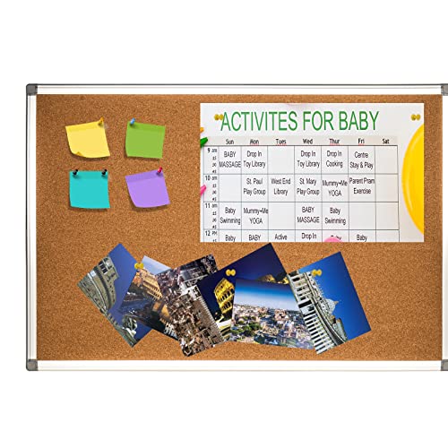 Cork Bulletin Board, Bulletin-Boards, Notes Board, Memo Board, 18 x 24inch, Silver Aluminum Frame - size: 18*24“