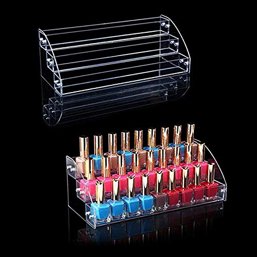 3 Tiers 2PCS Clear Acrylic Nail Polish Holder Essential Oils Stand Lipstick Makeup Desktop Organizer Candy Storage Retail Store Display Brochure Space Saver Agentia Container Exhibition Sample Show - size: 3 Floors 2 Sets