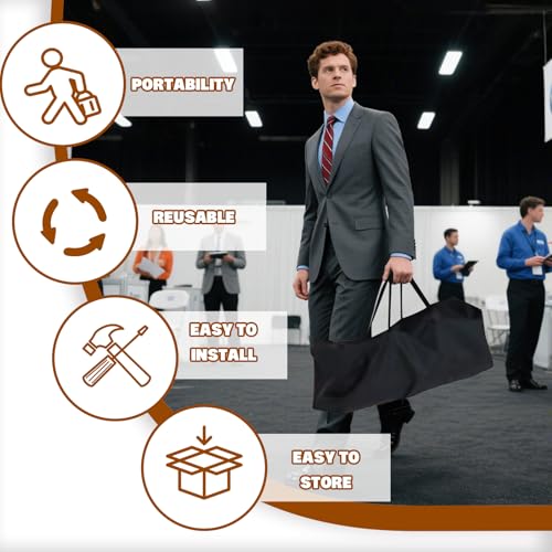 7.5x10 FT Tension Fabric Display Backdrop for Trade Show Booth, Stand Holder Backdrop Portable Aluminum Double-sided for Exhibition, Weddings, Events, - Stand Only