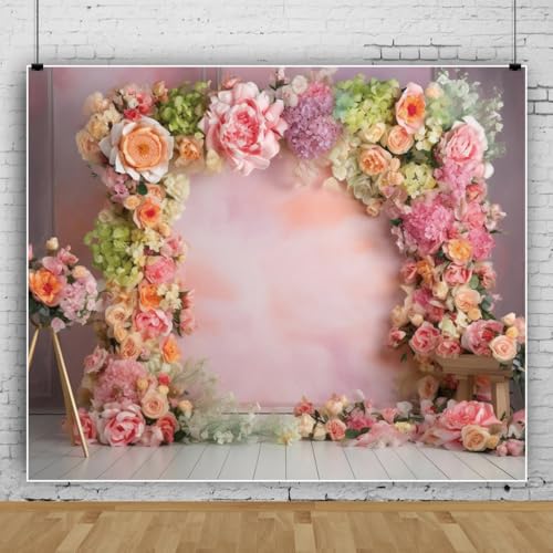 10x6.5ft Flowers Portrait Photo Backdrop Watercolor Floral Photography Backdrop Pink Backdrop for Girls Wedding Indoor Outdoor Backdrop Photo Prop Abstract Flowers Wall Hanging - size: 10x6.5ft-Polyester