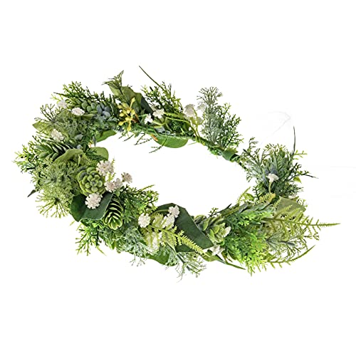 Vividsun Bridal Green Leaf flower Crown Eucalyptus Floral Headband Wedding Festivals Photo Props (H/green) - color: H/green