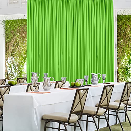 AK TRADING CO. 10 feet x 10 feet Light Green Polyester Backdrop Drapes Curtains Panels with Rod Pockets - Wedding Ceremony Party Home Window Decorations, 5FT x 10FT - color: Light Green, size: 60"W x 120"L (Pack of 2)