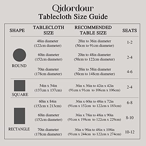 Qidordour Round Tablecloth, 48 inch Diameter, Faux Linen Table Cloth, Water Resistant Spill-Proof Wipeable Polyester Dining Table Cover for Kitchen Restaurant Buffet Tabletop Decoration, Silver Grey - color: Silver Grey, size: 48" (Round)