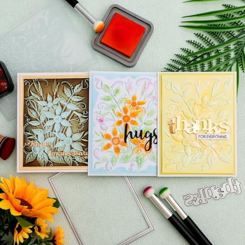 BAOFALI 4PCS 3D Embossing Folder Christmas Blossom Leaf Jingle Bells Textured Impressions Background Plastic Folder Template for Card Making Scrapbooking Embossed Cardstock Plates Paper Craft Supplies - color: Blossom Leaf