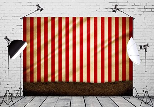 BELECO 15x10ft Fabric Circus Carnival Photography Backdrop Red and White Stripes Circus Tent Backdrop Evil Clowns Circus Carnival Themed Halloween Party Decor Baby Kids Adults Portrait Photo Props - size: 15x10FT