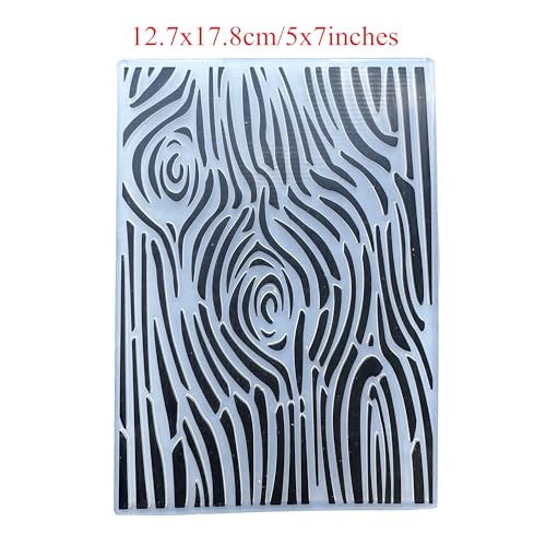 Woodgrain Plastic Embossing Folders for Card Making, Wood Grain Background Embossing Folder DIY Craft Folders Template Stencils for Scrapbooking Photo Album Decoration 5“x7” - color: woodgrain