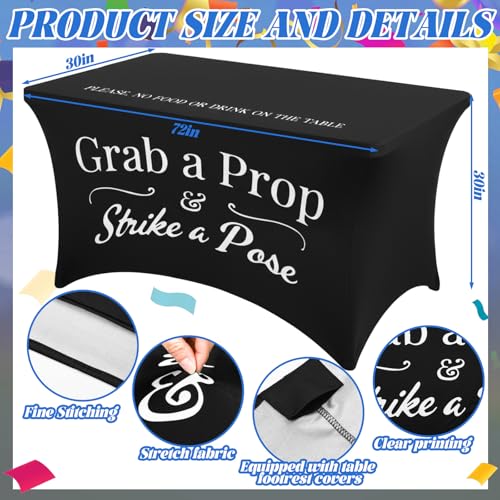 Gilprop Photo Booth Table Cloth Photo Booth Props Accessories Rectangle Tight Table Background for Indoor Outdoor Party Photography Decoration Graduation Wedding Birthday Bachelorette (Classic,6ft) - size: 6ft, style: Classic