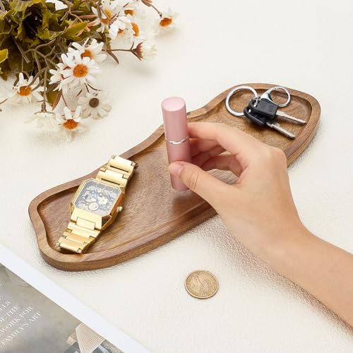 Wooden Tray Cloud Shape Jewelry Dish Wood Food Board 290x105x15mm Cute Decorative Fillable Serving Board for Food Fruit Snack Party Supplies Kitchen Table Home Decoration Tan - size: 290x105x15mm