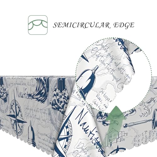 52x70 Inch Nautical Rectangular Tablecloth Sailing Ocean Adventure Anchor Lighthouse Table Cloth Washable Durable Table Cover for Kitchen Dining Picnic Outdoor Party Decor - color: Color6, size: 70" x 52" (Rectangular)